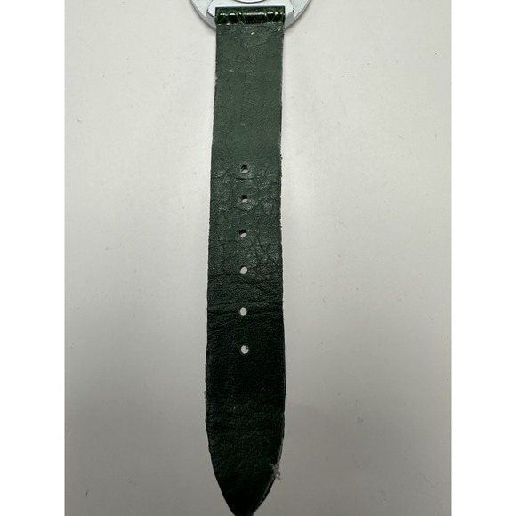 Pearl‎ Christmas Tree Ladies Watch New Battery 36MM 7" Green Leather Band C16 - Picture 8 of 12